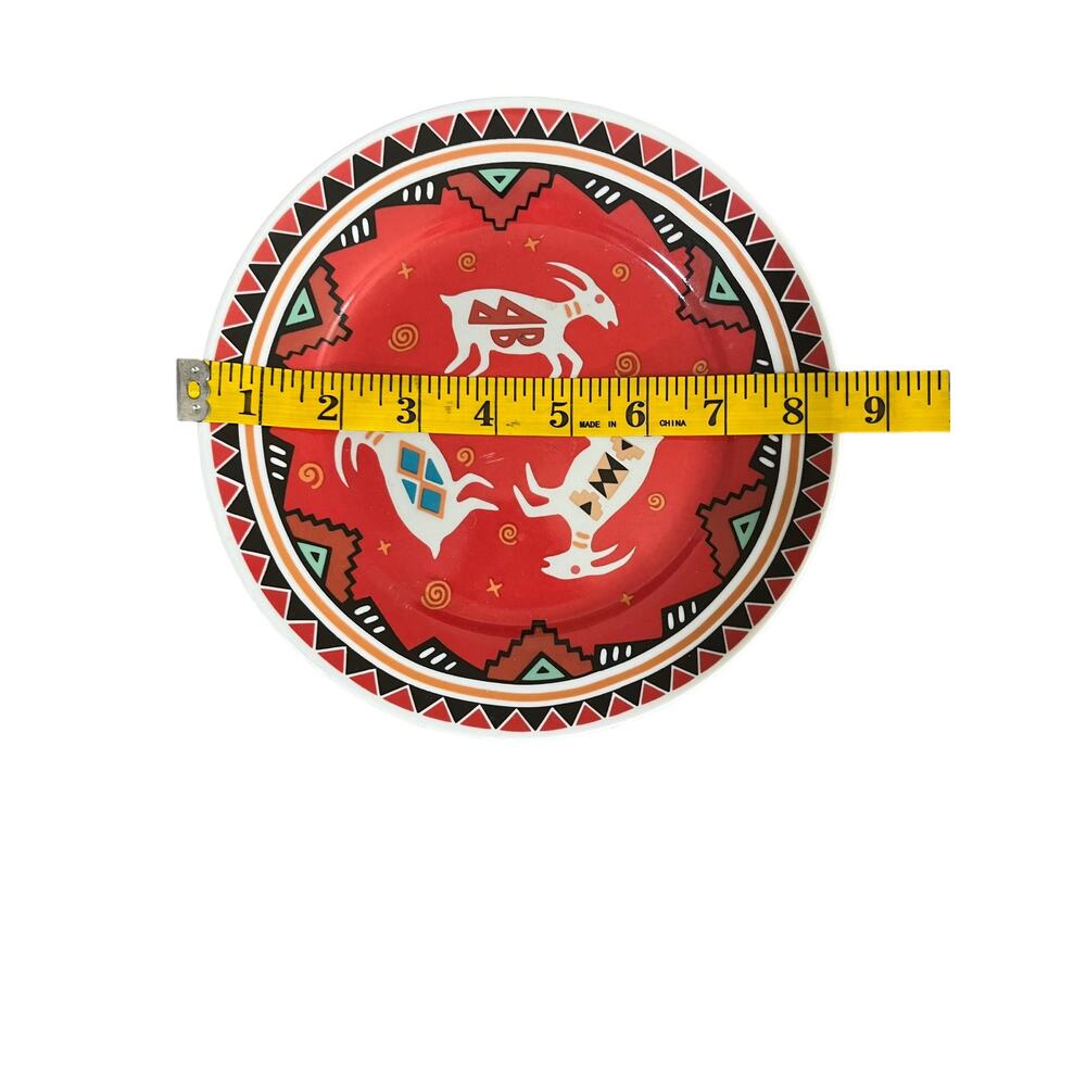 Southwestern Petroglyphs Drawings Decor Plate Goats - Picture 3 of 4